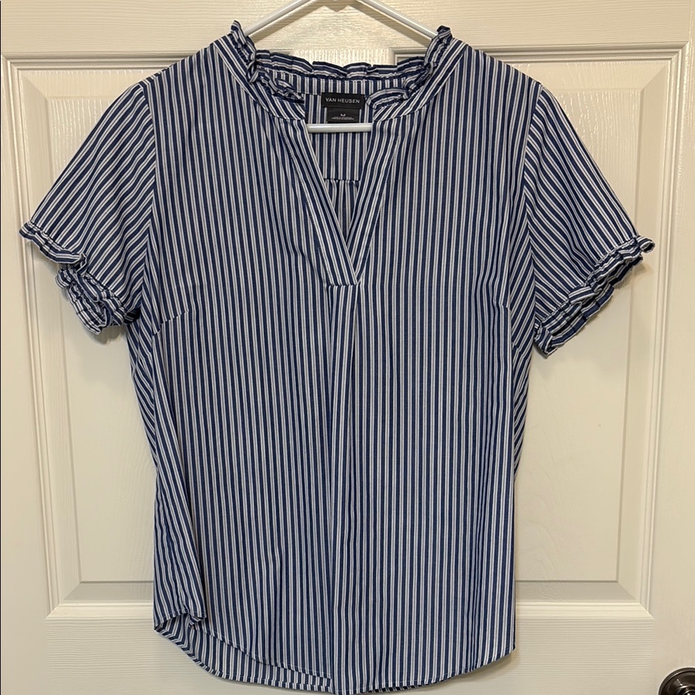 Van Heusen blue striped blouse